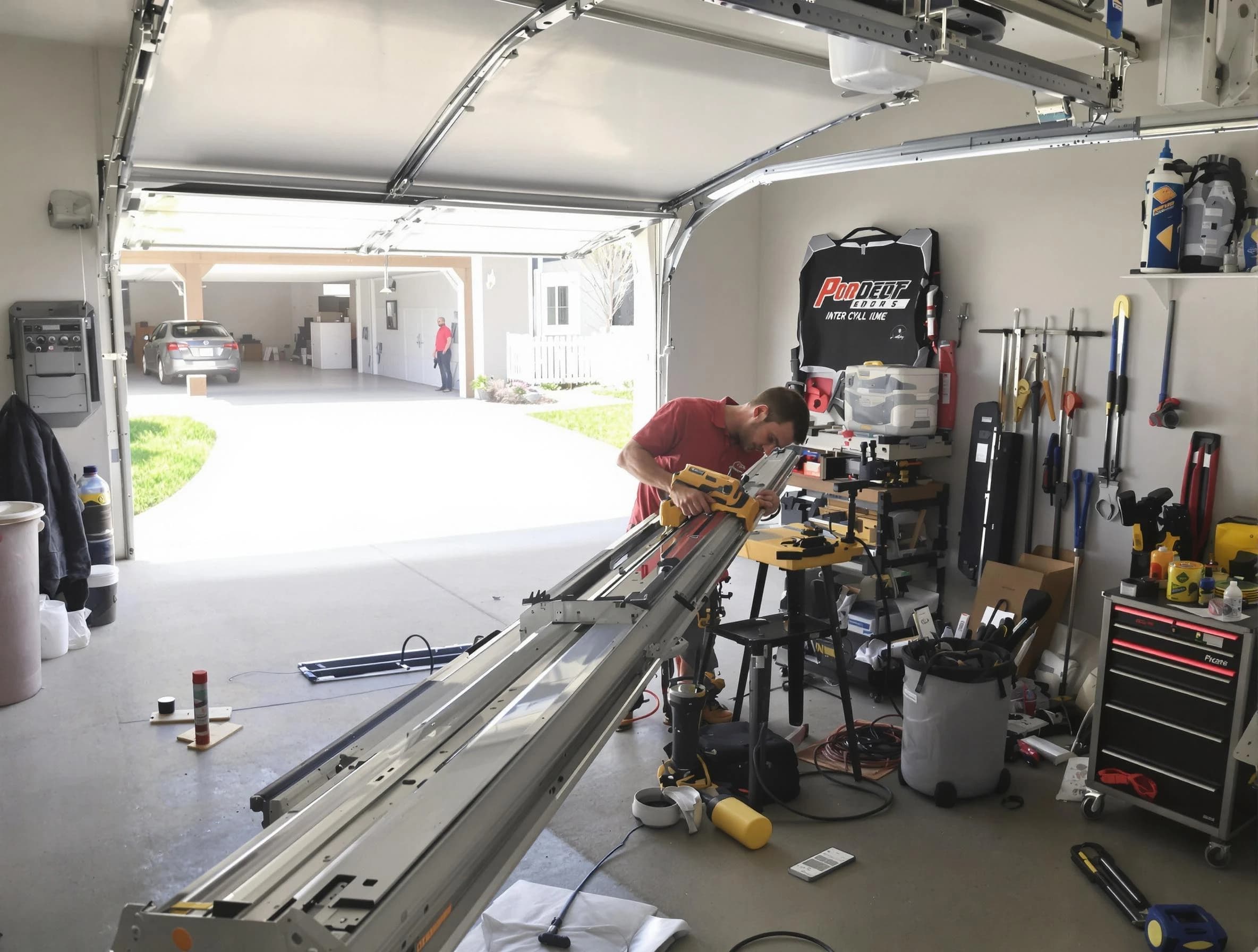 Cecil Garage Door Repair expert performing track repair in Cecil