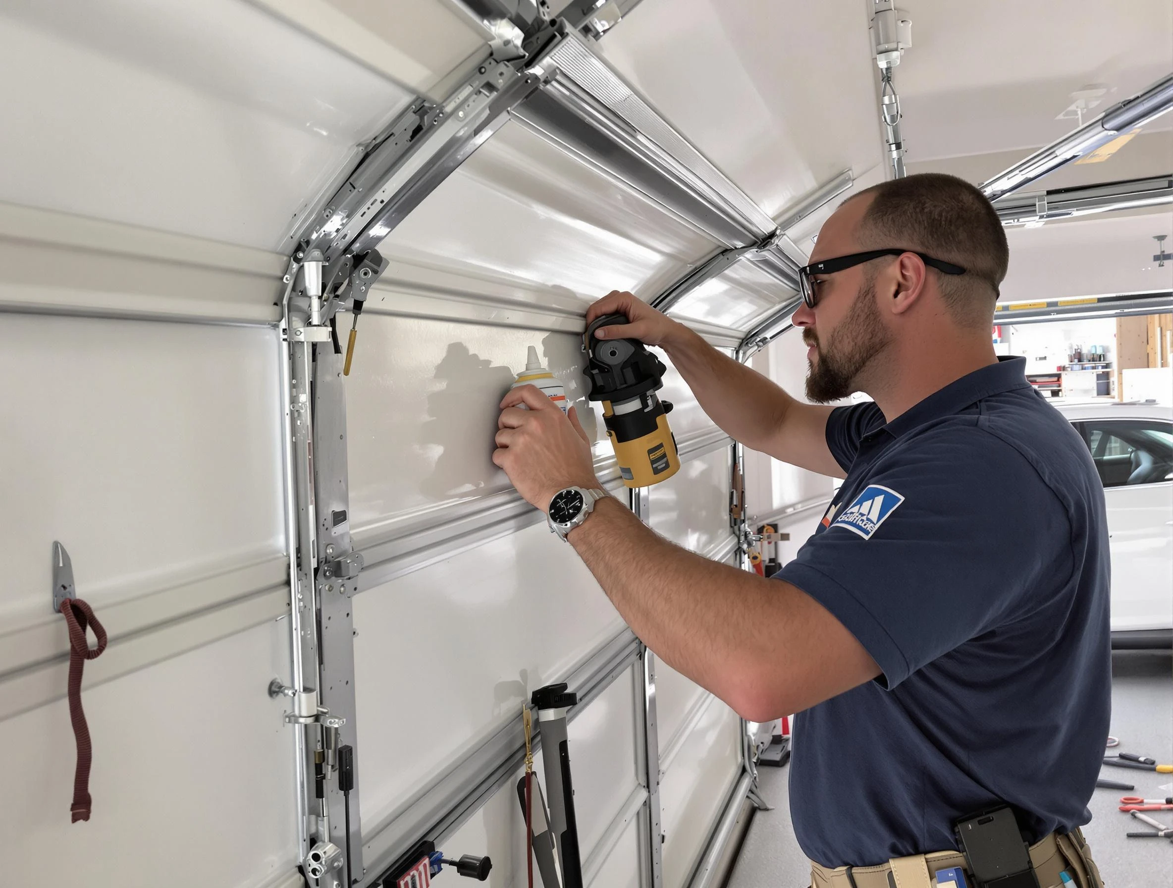 Cecil Garage Door Repair technician quieting a noisy garage door in Cecil