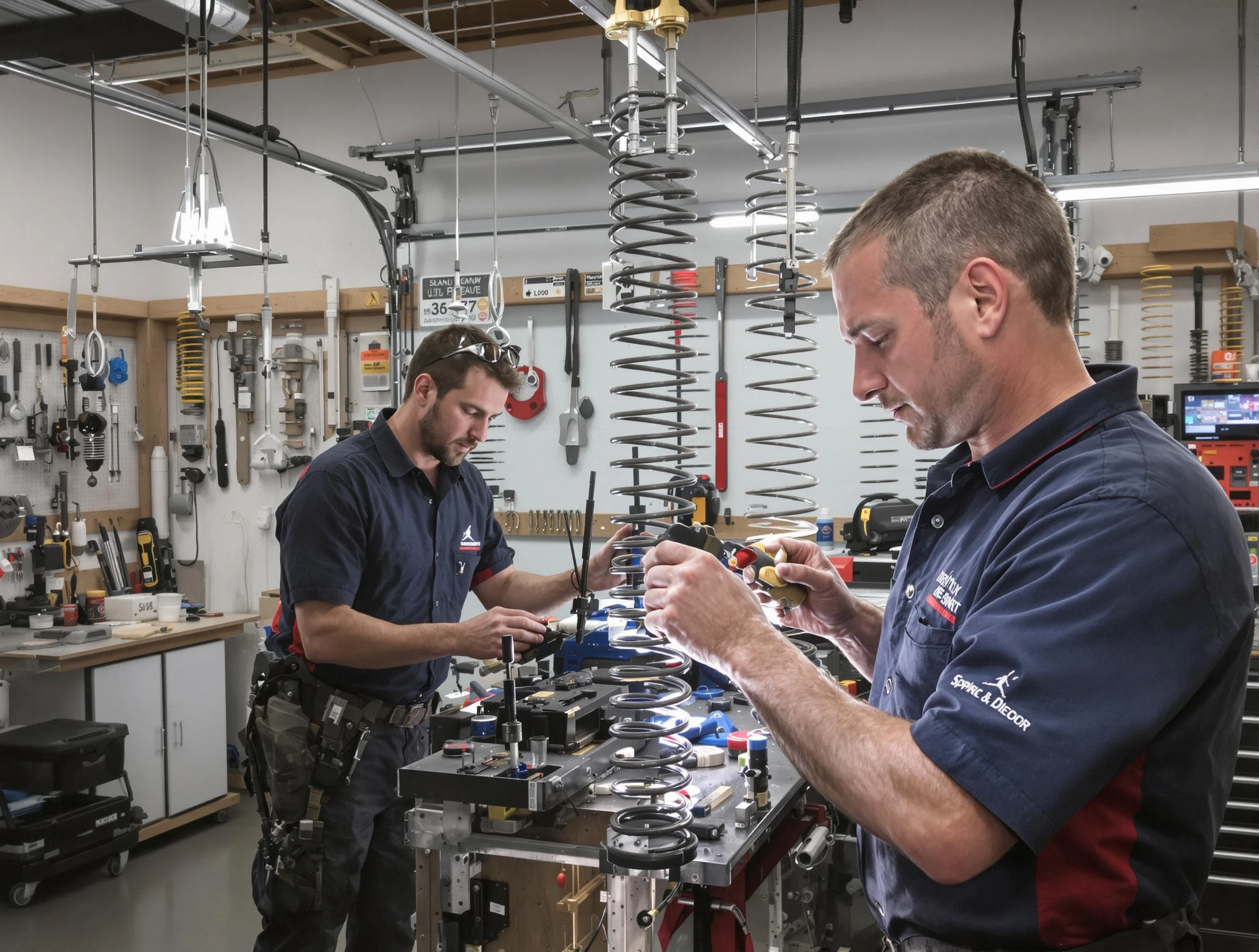 Garage door spring repair service by Cecil Garage Door Repair in Cecil